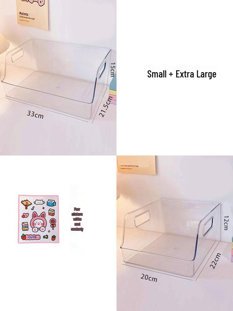 Acrylic Bookstand & Storage Box - Transparent Desktop Organizer with Large Capacity