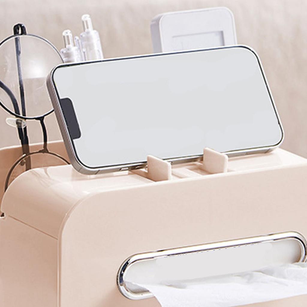 Cutie de șervețele de birou Multifuncțională, Distribuitor pentru depozitarea șervețelelor cu suport pentru telefon/telecomandă