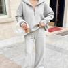 2025 Casual Women's Half-Zip Pullover Hoodie & Pants Set for Autumn/Winter