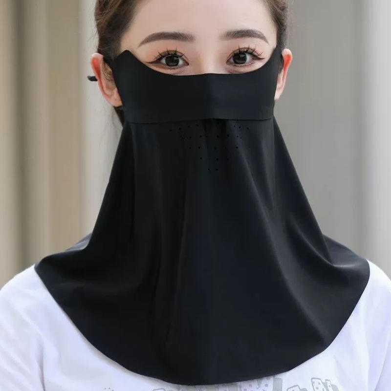 Outdoor Sunscreen Mask Women Ice Silk Traceless Mask UV Protection Summer Bike Cycling Sun Protection Breathable Thin Cover Face