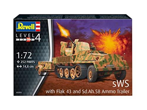 Revell 1/72 Scale German Half-Track 3.7cm FlaK43 Anti-Aircraft Gun Plastic Model 03293