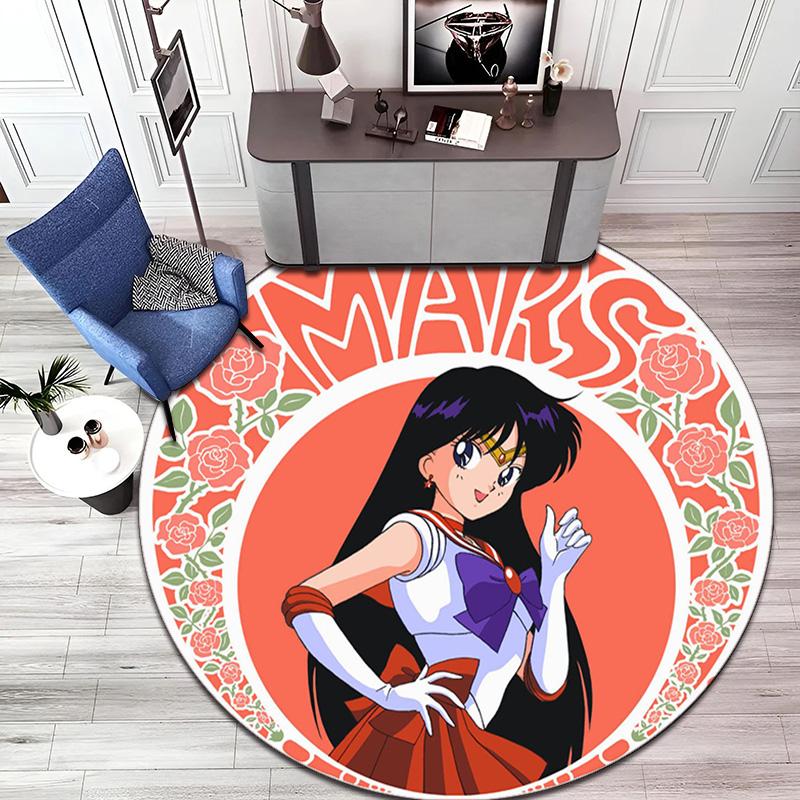 Cute Cartoon Theme Sailor Moon Tsukino Usagi Cartoon Rug Multifunctional Household Anti-slip Decorative Door Mat, Outdoor Floor Mat, and Carpet Q12