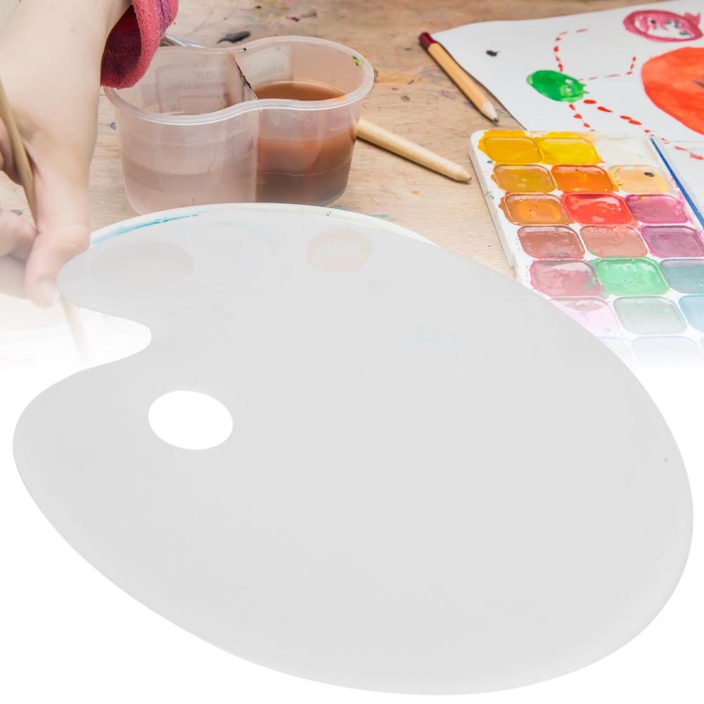 Acrylic Painting Palette Clear Oval Paint Tray Mixing Color Paint Pallet School Art Supplies