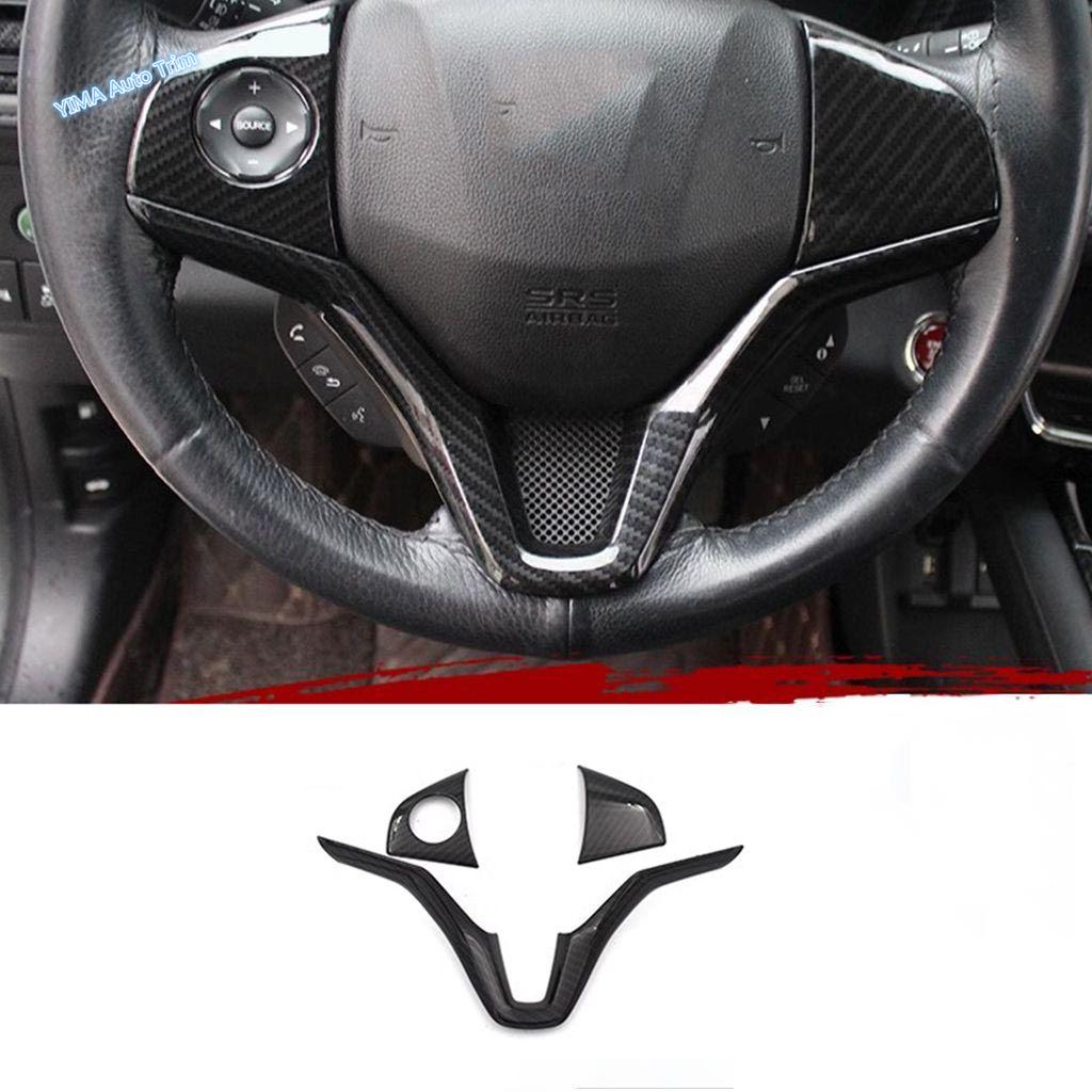 For Honda HRV HR-V Vezel 2014 - ABS Carbon Fiber Car Central Control Steering Wheel Cover Trim Frame Interior Accessories