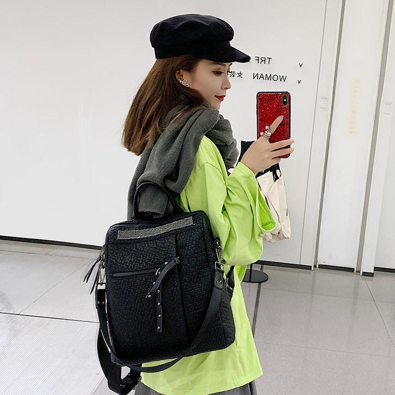 Women's New Fashion Korean Style Large Capacity Anti-theft Female Travel Backpack All-match Leather Leisure Bag