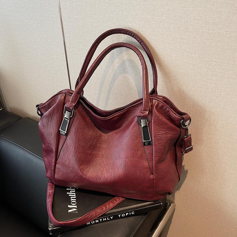 Damen Tote Bag Mode Unterarmtasche Große Kapazität Weiches PU-Leder Umhängetasche Retro Umhängetasche Lässige Tragbare Beuteltaschen Qualität
