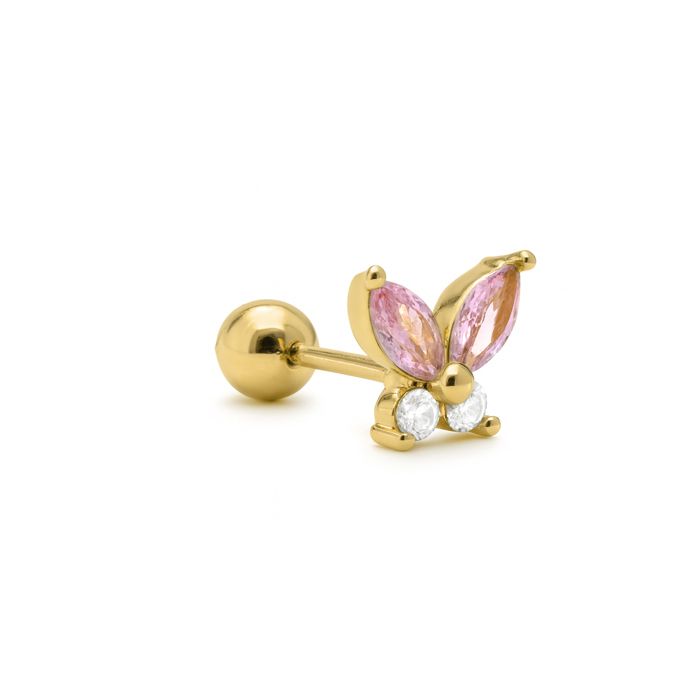 Piercing - LUXENTER - Suife - Multicolore - Zirconia - Finition or jaune 18 carats