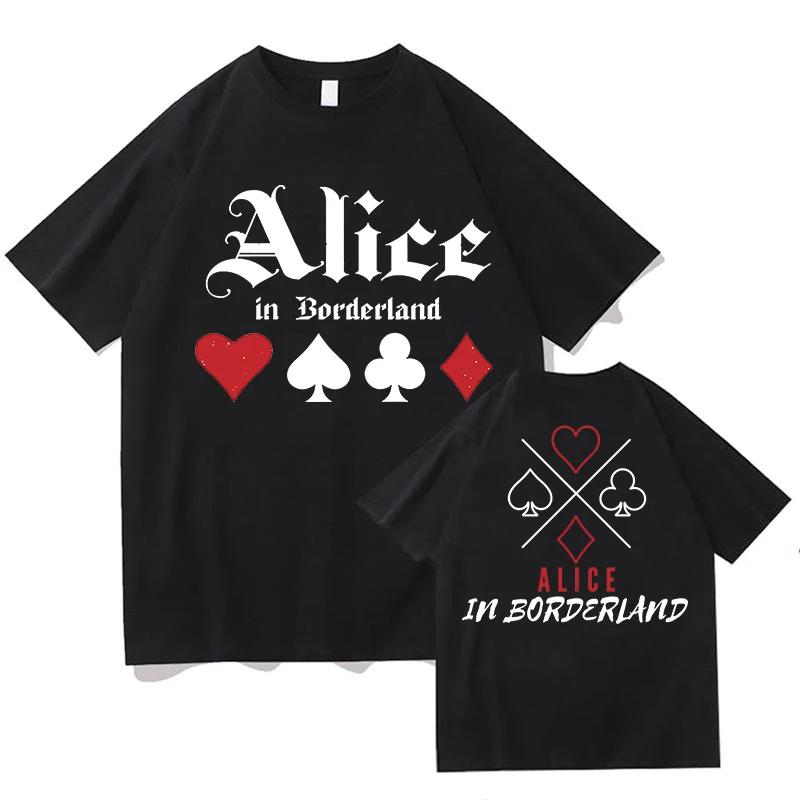 100% Cotton Vintage Alice In Borderlands T-Shirts Summer Letter Unisex Fashion Tour 2026 T Shirts Men/Women Oversize Loose Tees