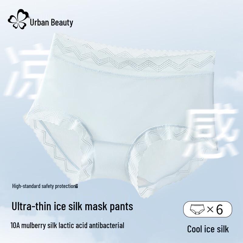 

Cosmo Lady Women s 6-Pack Seamless Ice Silk Mid-Waist Briefs L (100-120 lbs)