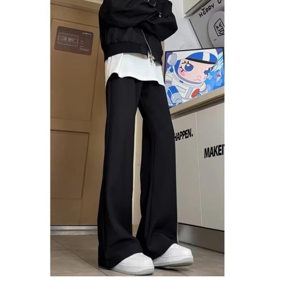 Американские повседневные брюки cleanfit силуэта черные повседневные брюки мужские и женские драпировка прямые микро-стрейч vibe брюки 3XL чёрный