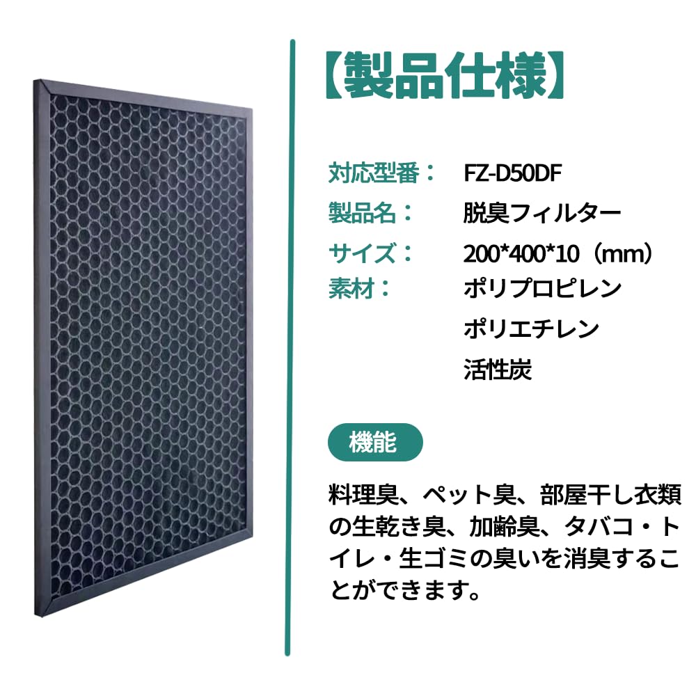 HIDBEA Dust Collection Filter Deodorizing Filter Air Purifier Filter HEPA Filter 1 Set of 2 Compatible Products FZ-D50HF FZ-D50DF