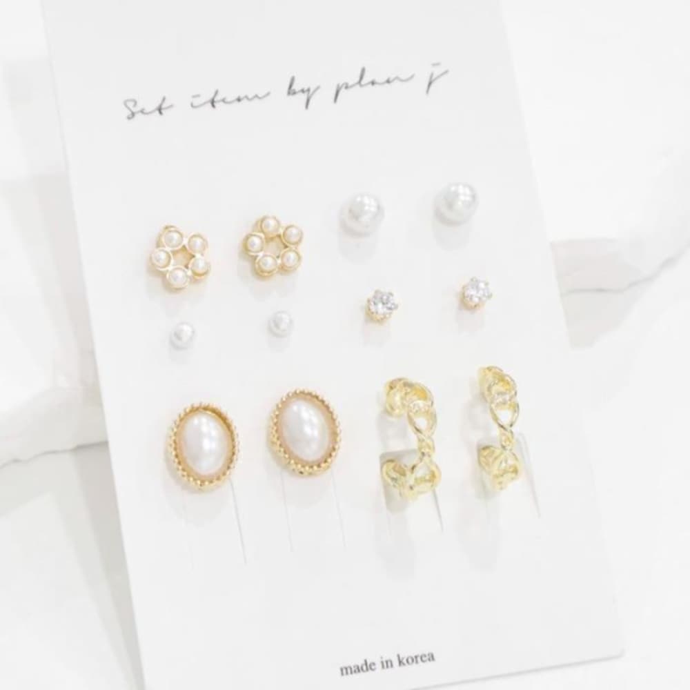 Women's Option Classic Silver Earrings Basic Set (13868742)