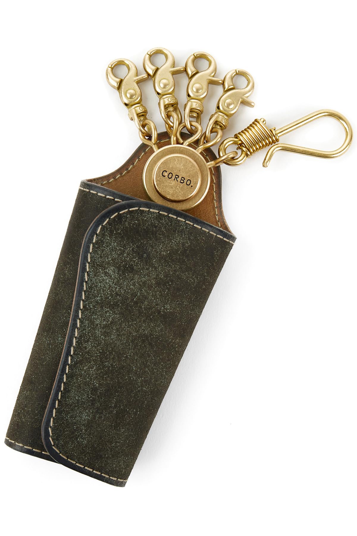 

Corbo 4-Key Case, Genuine Leather, Men s, Dark Green, CO-1LN-1703-60
