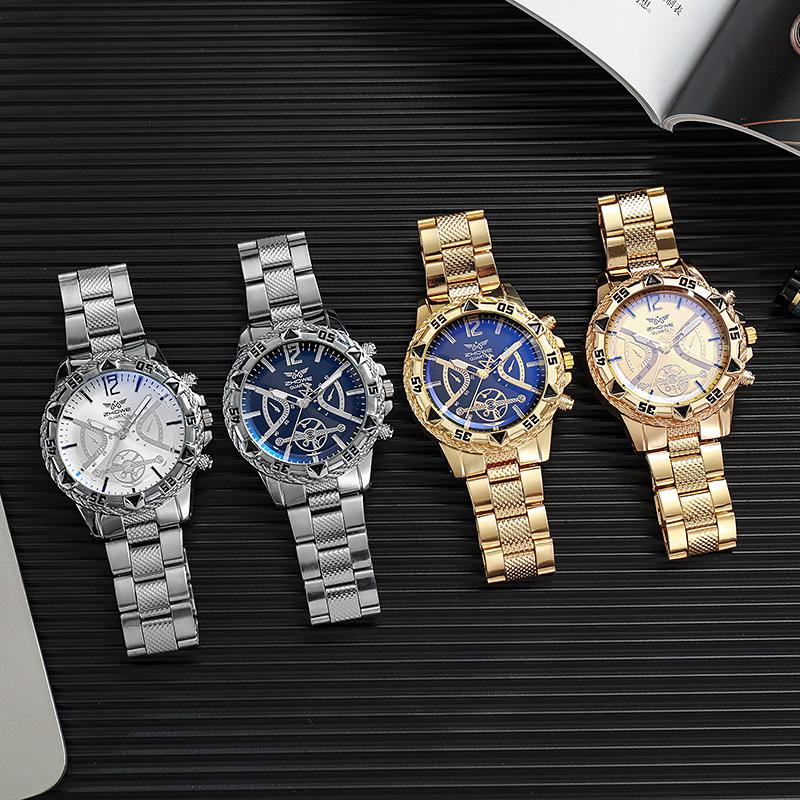 Men's Trendy Quartz Wristwatch with Large Numbers & Alloy Case