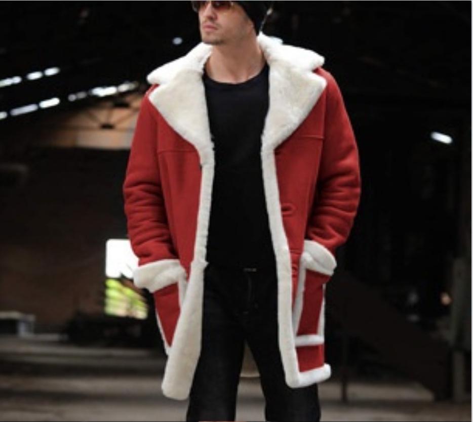 Men's Shearling Faux Leather Overcoat - Winter 2021 Collection
