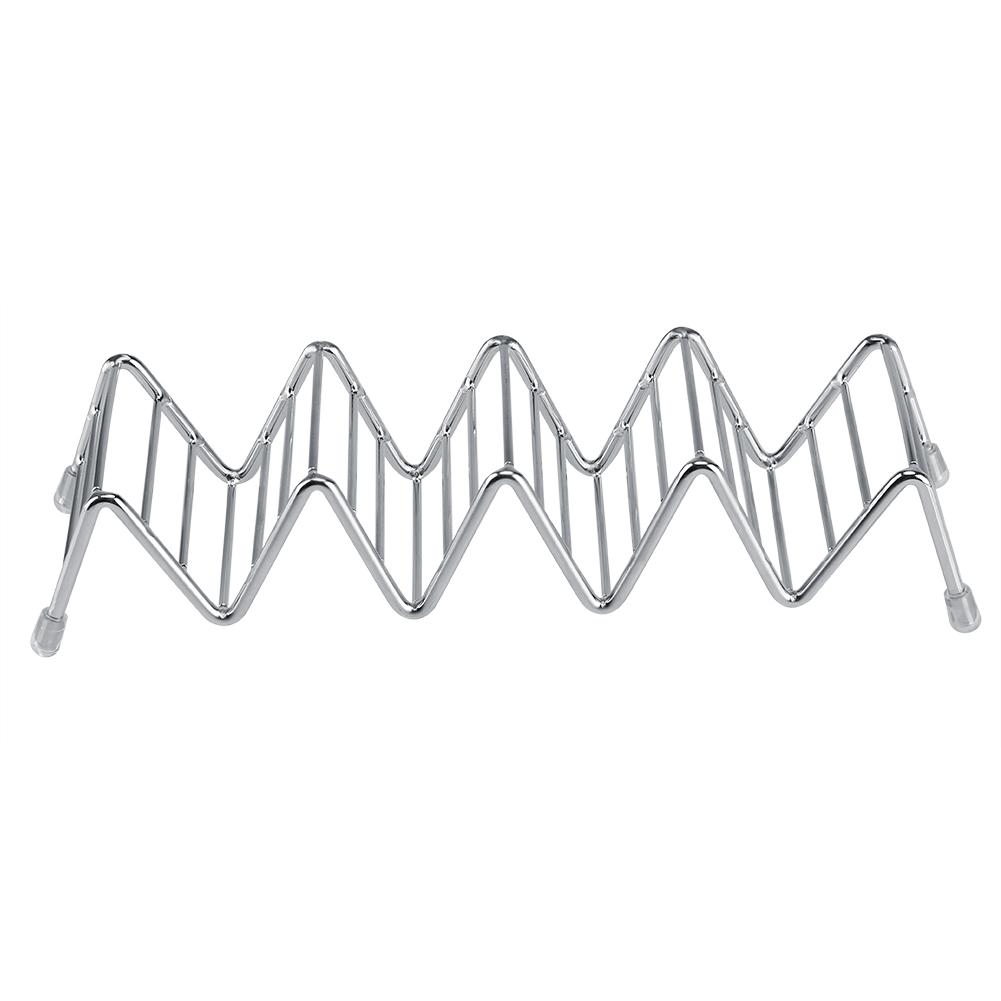 

Wave Shape Stainless Steel Mexican Taco Holder Display Stand Shell Rack 4 5 Slot
