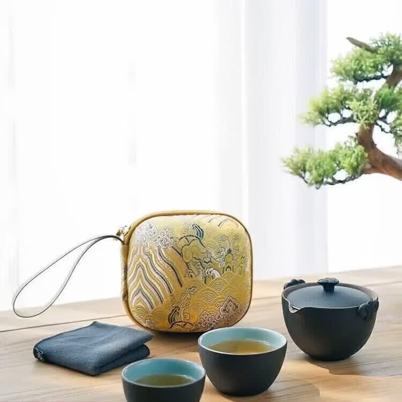 Wanqian Tang Portable Travel Ceramic Tea Set