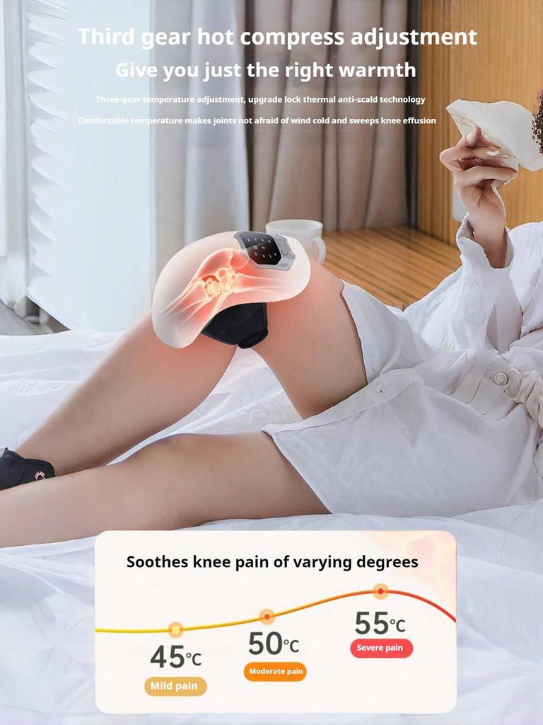 Adjustable Knee Massager with Heat & Red Light Therapy - Ideal for Cold Legs & Joint Comfort At Home