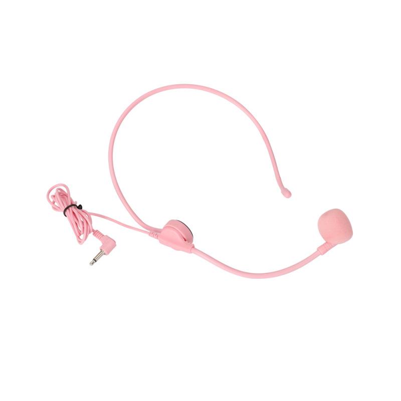 

1 шт. 3,5 мм головной проводной микрофон гарнитура розовая колонка-усилитель голоса микрофон с чистым звуком для конференции гида речи учителя розовый