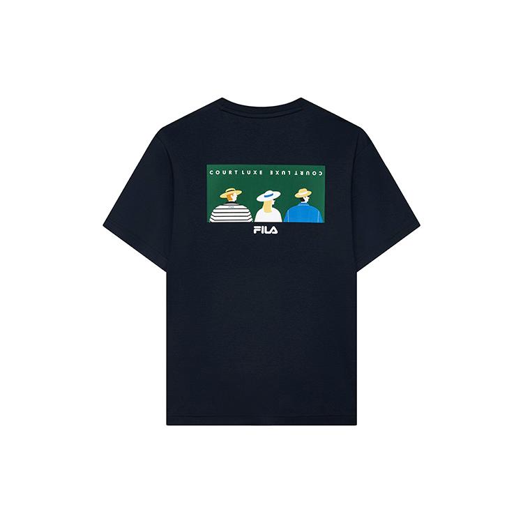 FILA Athletics T Shirts Men s Royal Blue Crew Neck Moderate Straight Fit A11M133112F-NV XL