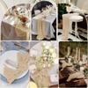 1pc Crinkled Table Runner, Coarse Tablecloth for Bohemian Country Wedding Decoration, Bridal Shower, Holiday Party