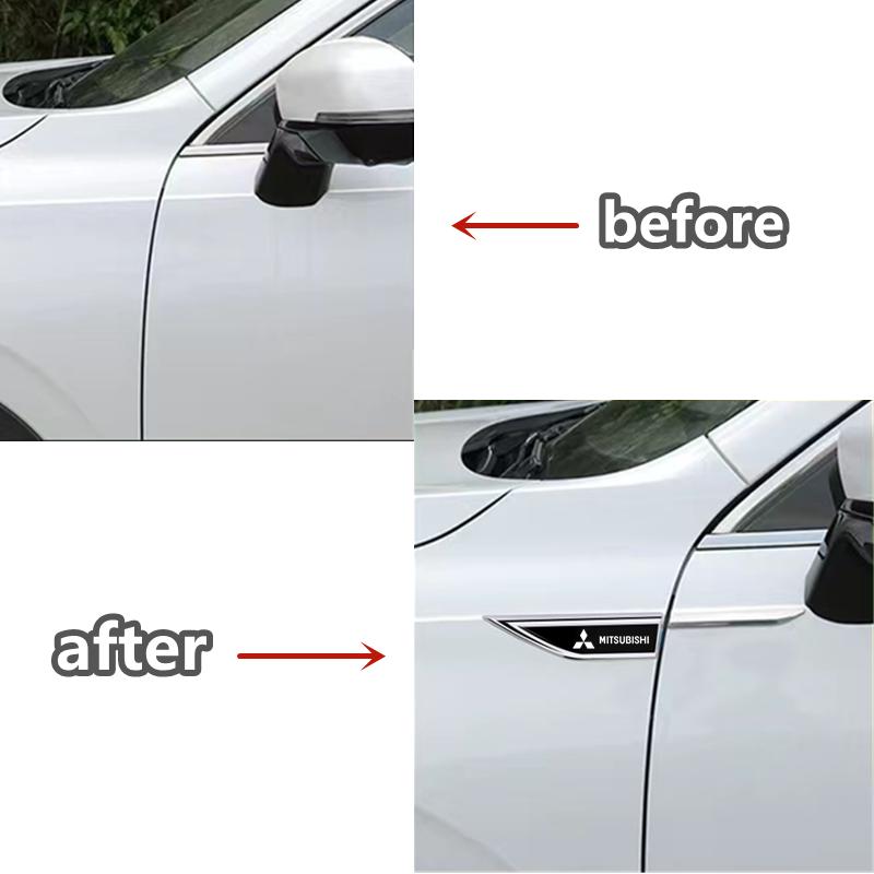 Auto Tür Kotflügel Seitenleiste Emblem Auto Karosserie Aufkleber für Mitsubishi Pajero Sport Eclipse Cross L200 Colt Delica Ralliart Triton