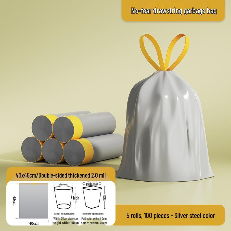 Extra Thick Disposable Drawstring Trash Bags for Kitchen & Bathroom Extra Thick Drawstring [Quality Selected]