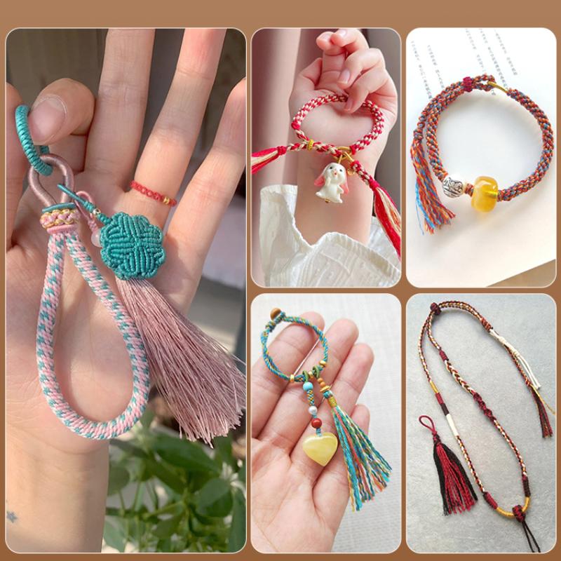30M/1mm Hand-rubbed Cotton Threads for Hand-woven Knot Rope Necklace Braided Bracelet Yarn Thread Diy Craft Accessory Line