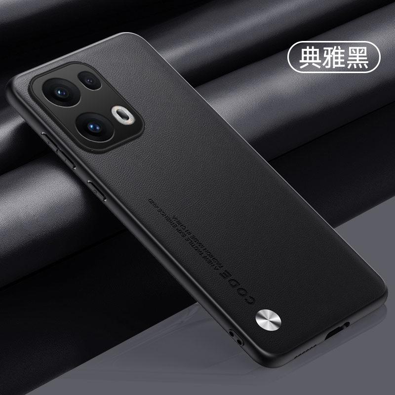 Luxury Vegan PU Leather Business Back Case for Oppo Reno 13 Pro / Reno 13 F Matte Soft Silicone Phone Shell Protection Bumper