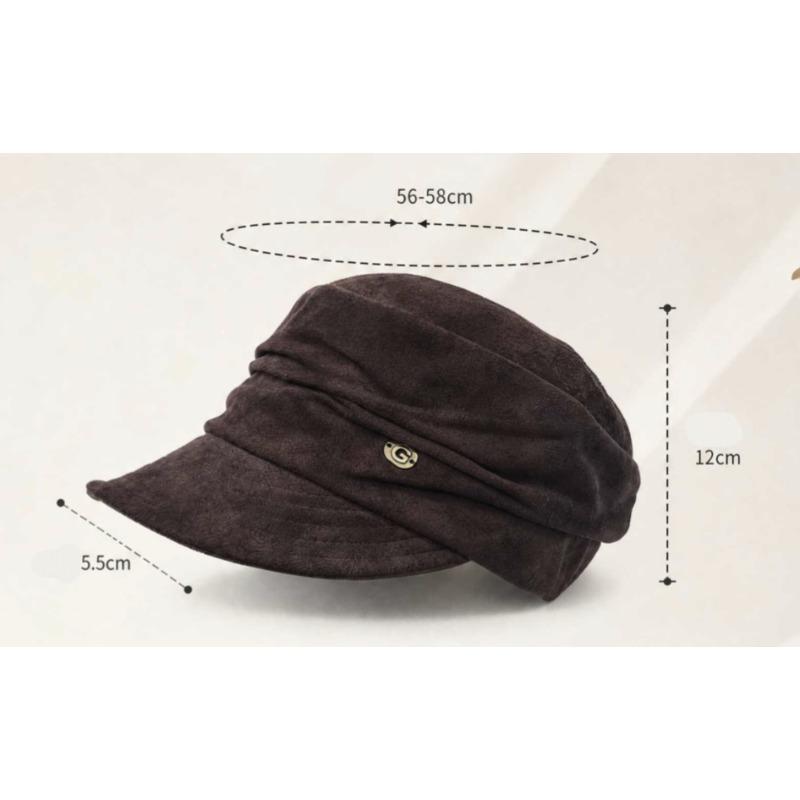 Autumn and Winter Melad Equestrian Hat Retro Versatile Cold Hat Fashionable Face Showing Small Duck Tongue Hat Casual Temperament Hat Women's Style