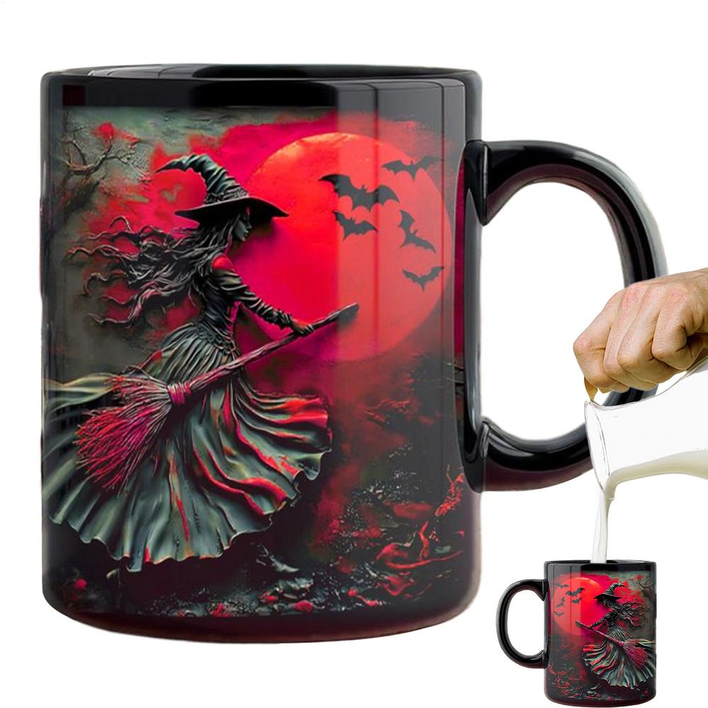 Caneca de Chá Bruxa 325ml Canecas de Halloween Cerâmica Caneca de Café da Manhã Para Rotina Matinal Festa de Aniversário Lazer de Fim de Semana Momentos Relaxantes