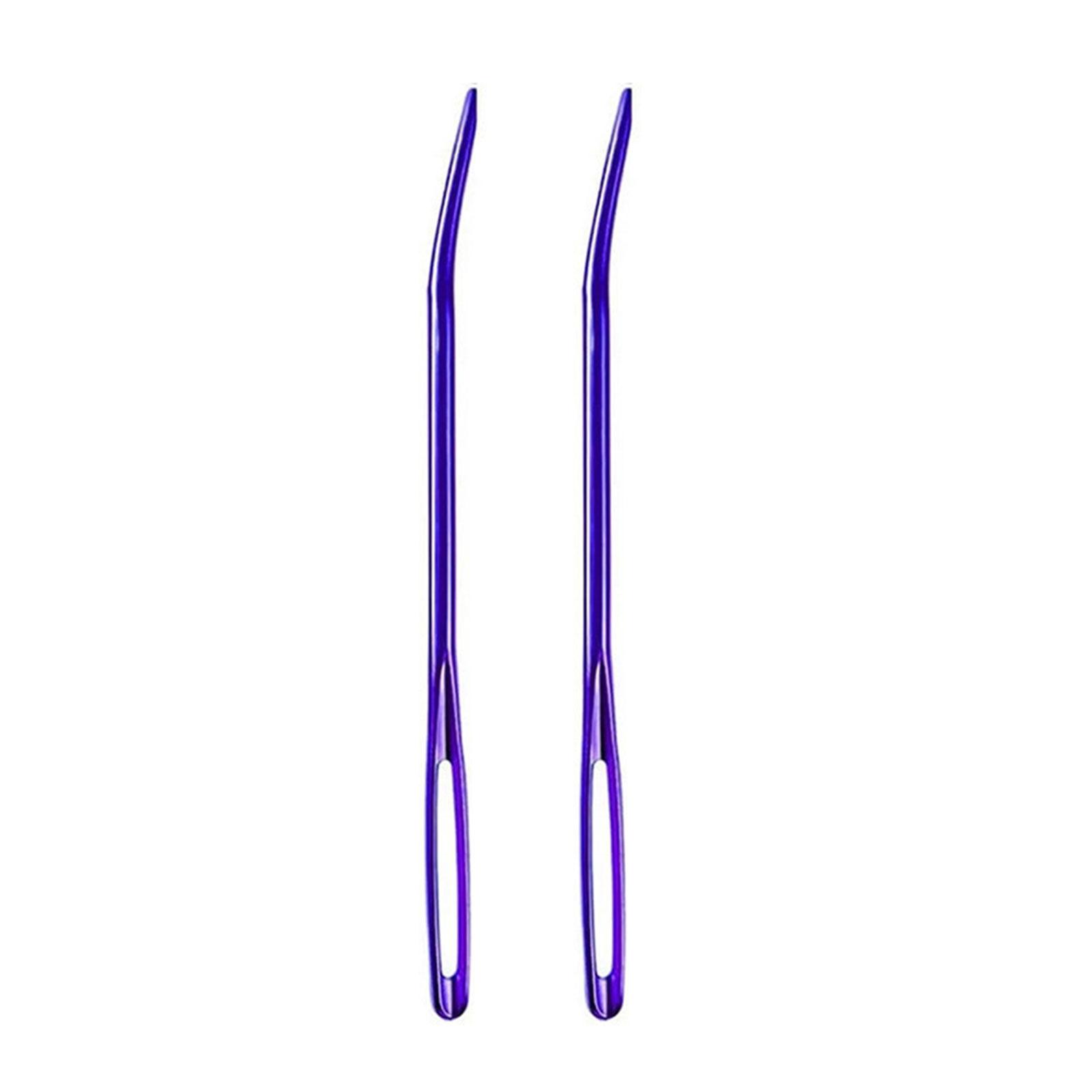 

Набор швейных игл Игла с большим ушком Вышивальная игла с загнутым ушком Пряжа Штопальная игла для шерсти Шитье Вязание крючком фиолетовый