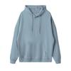Solid Color Cotton Blends Sweatshirt Zipper Loop Knit Hooded Cardigan Jacket Loose Hoodie Team Uniform Work Advertising Hoodies Coat