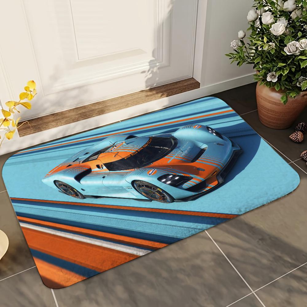 1 шт. Коврики для ванной с впитывающим рисунком гоночного автомобиля Gulf, противоскользящие коврики, товары для домашнего декора, ковры, коврики для пола для дома, кухни 40x60cm