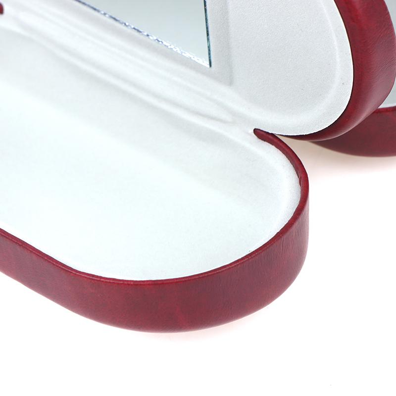 Double Interlayer Metal Eyewear Case Leather Frame Glasses Case Storage Double Layer Mirror Box