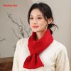 Soft Neck Thermal Warmer Solid Color Cross Short Scarf Fashion Knitted Scarf  Autumn Winter