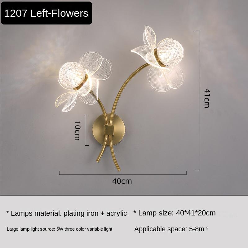 Flower Creative Acrylic Led Wall Lamp Light Luxury Simple Bedroom Bedside Wall Lamp Living Room TV Lamp Wall Decor Light