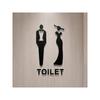 Acrylic 3D Arrow Toilet Sign Plate Wall Decor Elegant Bathroom Label for Home Washroom Door
