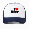New Arrival I Love Beer Heartbeat Beer Graphic Printed Baseball Cap Casual Fashion Harajuku Man Breathable Snapback Hat