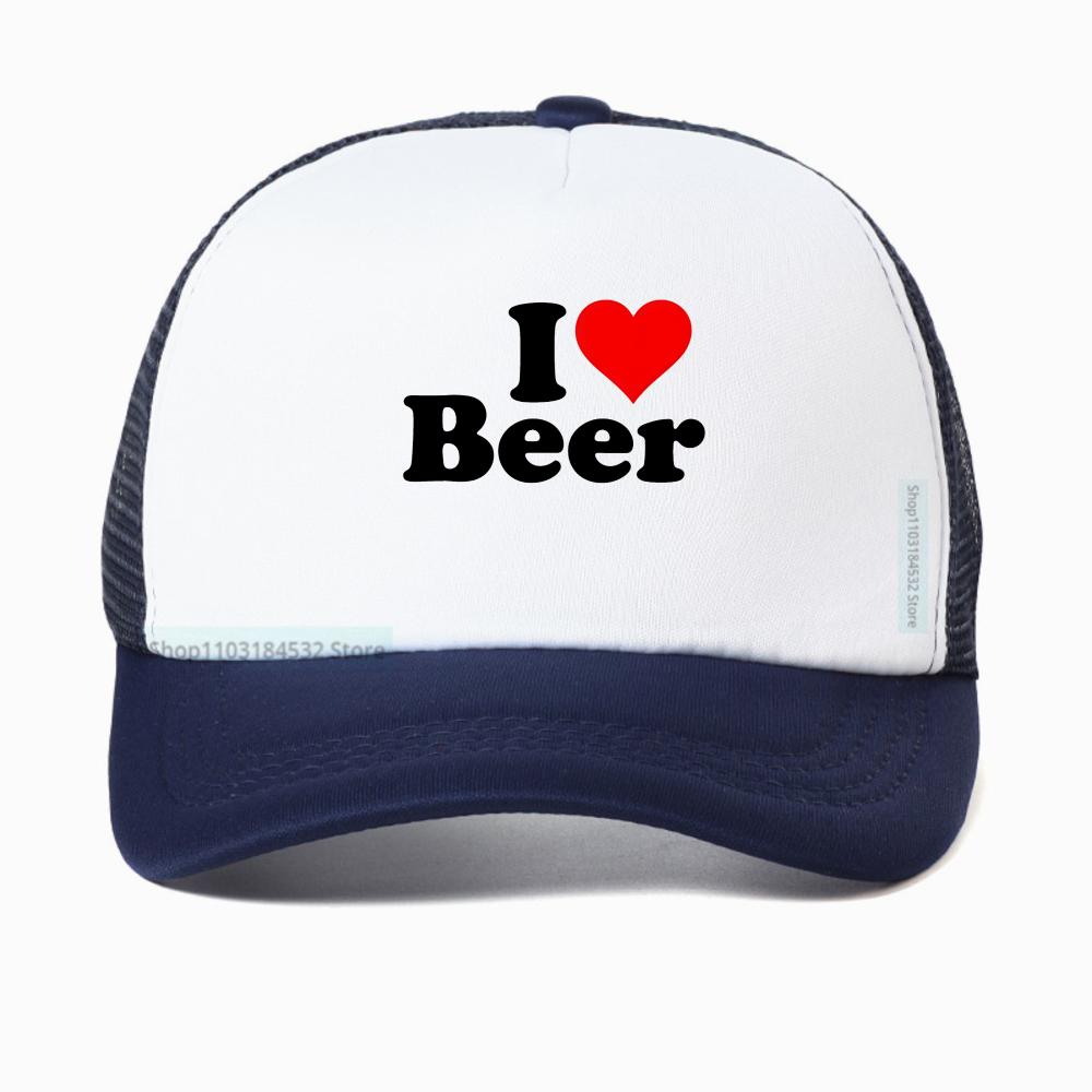 New Arrival I Love Beer Heartbeat Beer Graphic Printed Baseball Cap Casual Fashion Harajuku Man Breathable Snapback Hat