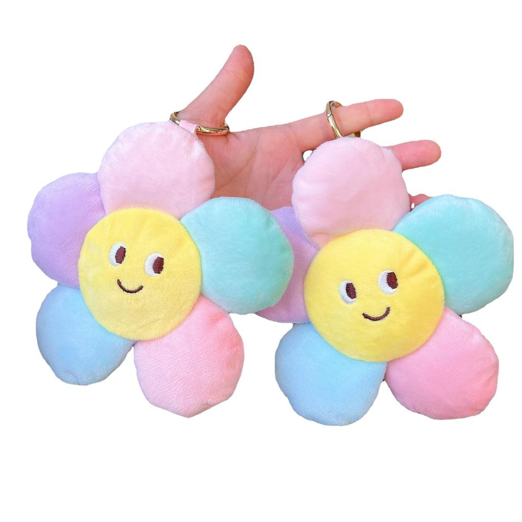 Seven-Color Sunflower Plush Keychain Doll