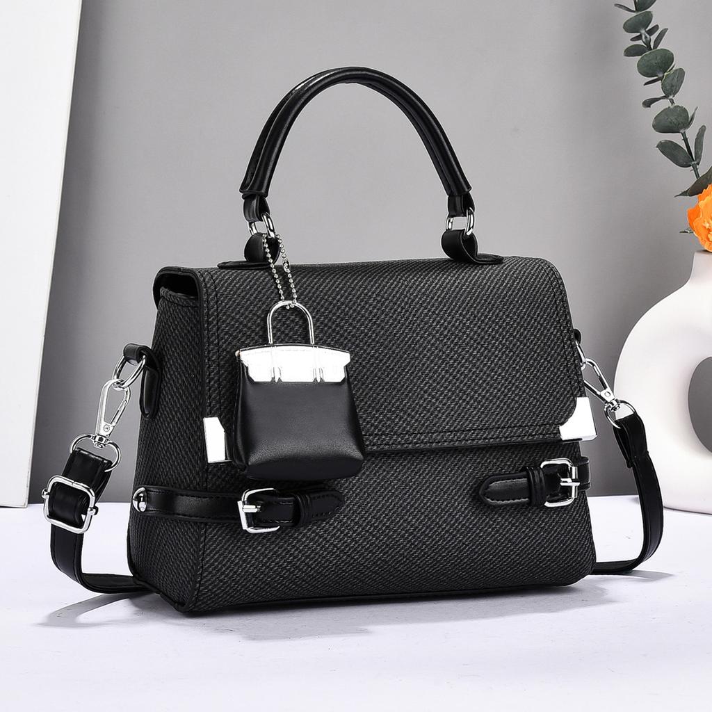 Neue Macaron Mode Handtasche Gespleißte Canvas Textur Hohe Optik Horizontale Schultertasche Große Kapazität Umhängetasche