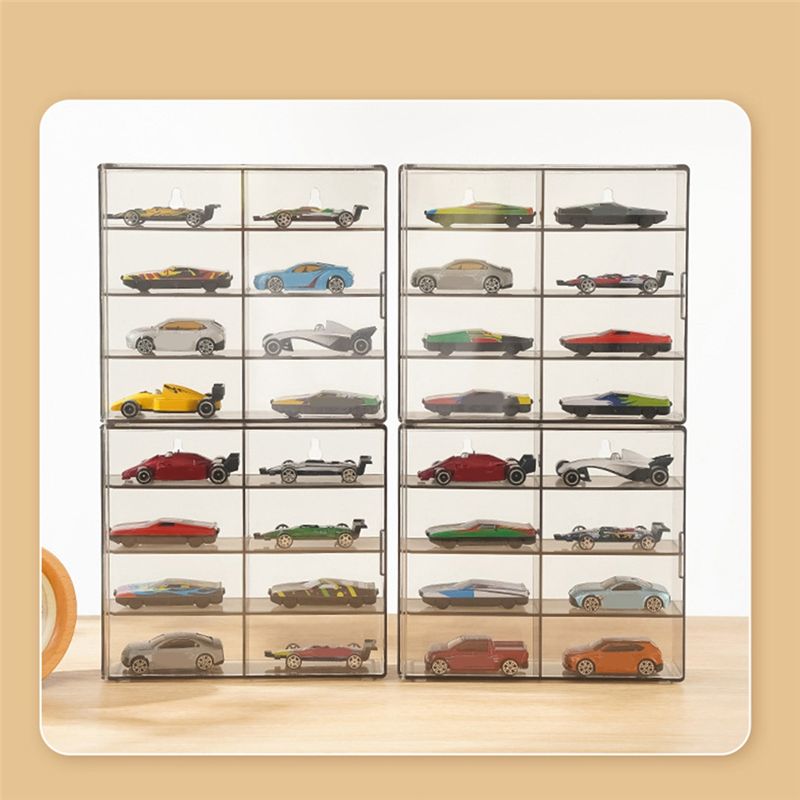 A84X-1:64 For Hot Wheel Display Box Car Model Cabinet Rack For Hotwheel Cars Diecast Storage Dustproof Display Box