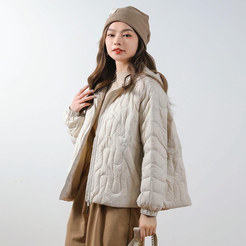Feather 90 White Duck Down New National Standard Down Jacket Women's Hooded Hooded Fashion Skinny Short Jacket