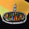 Extremely Rare 30 Ct Natural   Oval Opal 925 Sterling Silver Pendant