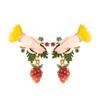 Korean version of sweet fashion dripping oil four seasons berry red strawberry stud earrings women's high-end temperament simple earrings