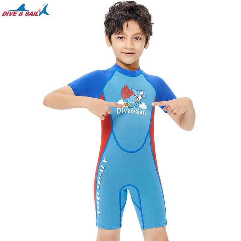 Kinder 2,5mm Neopren Neoprenanzug Kurzarm Ganzkörper Tauchanzug Schnorcheln Surfen Schwimmen