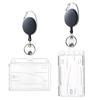 Transparent Card Slots Id Badge Holder Id Pendant Badge Reel Storage Organizer Employee Pass Work Card Case