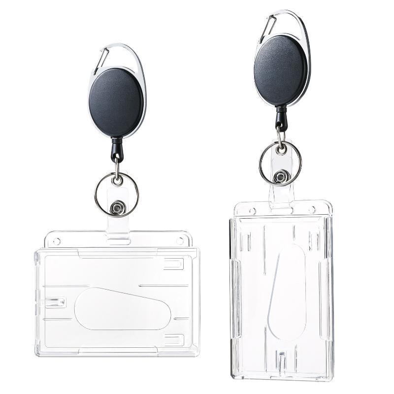 Transparent Card Slots Id Badge Holder Id Pendant Badge Reel Storage Organizer Employee Pass Work Card Case