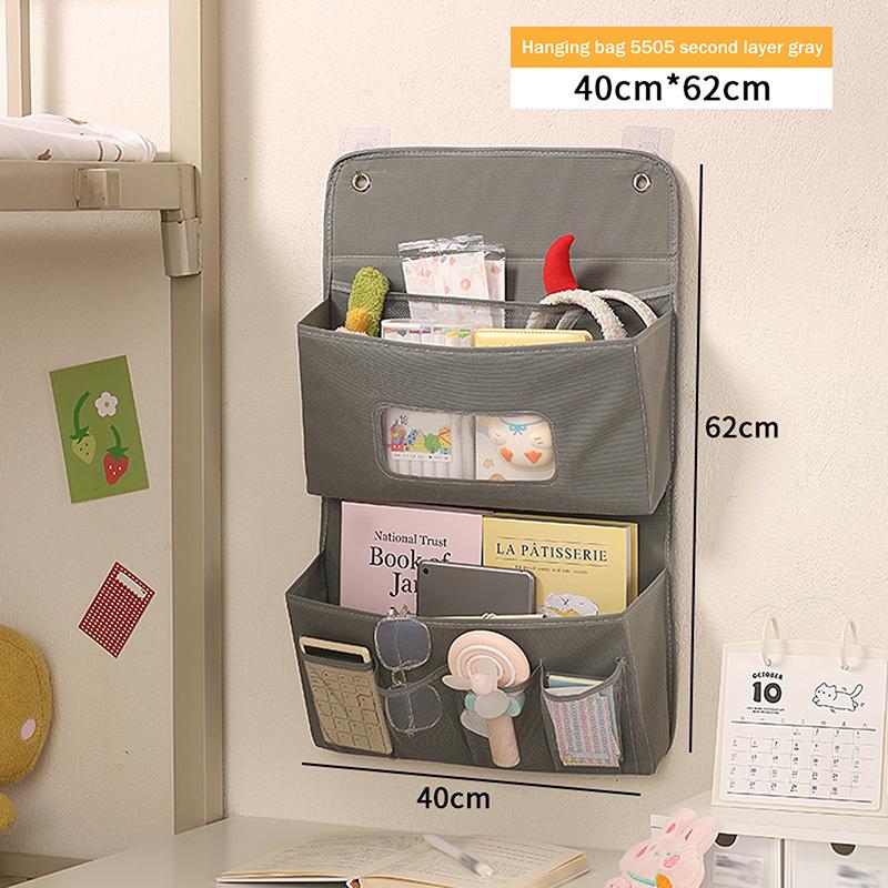 Nordisches Gitter Multifunktionaler Schlafzimmer Wandaufbewahrung Hängebeutel Organizer Nachttisch Tür Mehrschichtiger Hängeaufbewahrungskorb Stoff